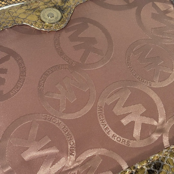 Michael Kors Leather Snake Clutch